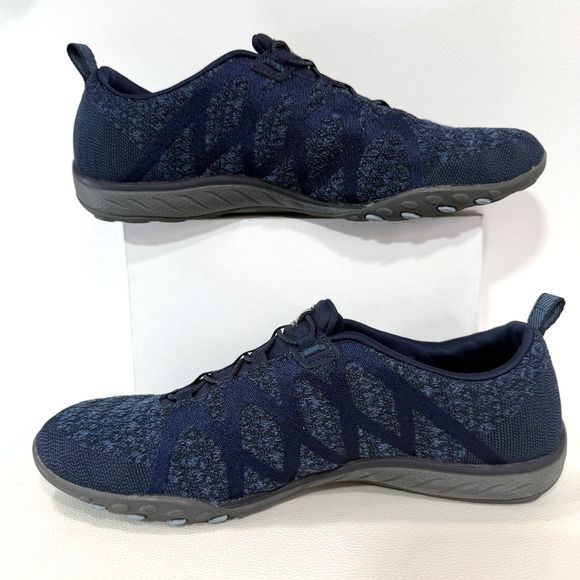 Skechers Breathe-Easy MEMORY FOAM Casual Trainers Navy Women’s Size 9.5 - Picture 2 of 15